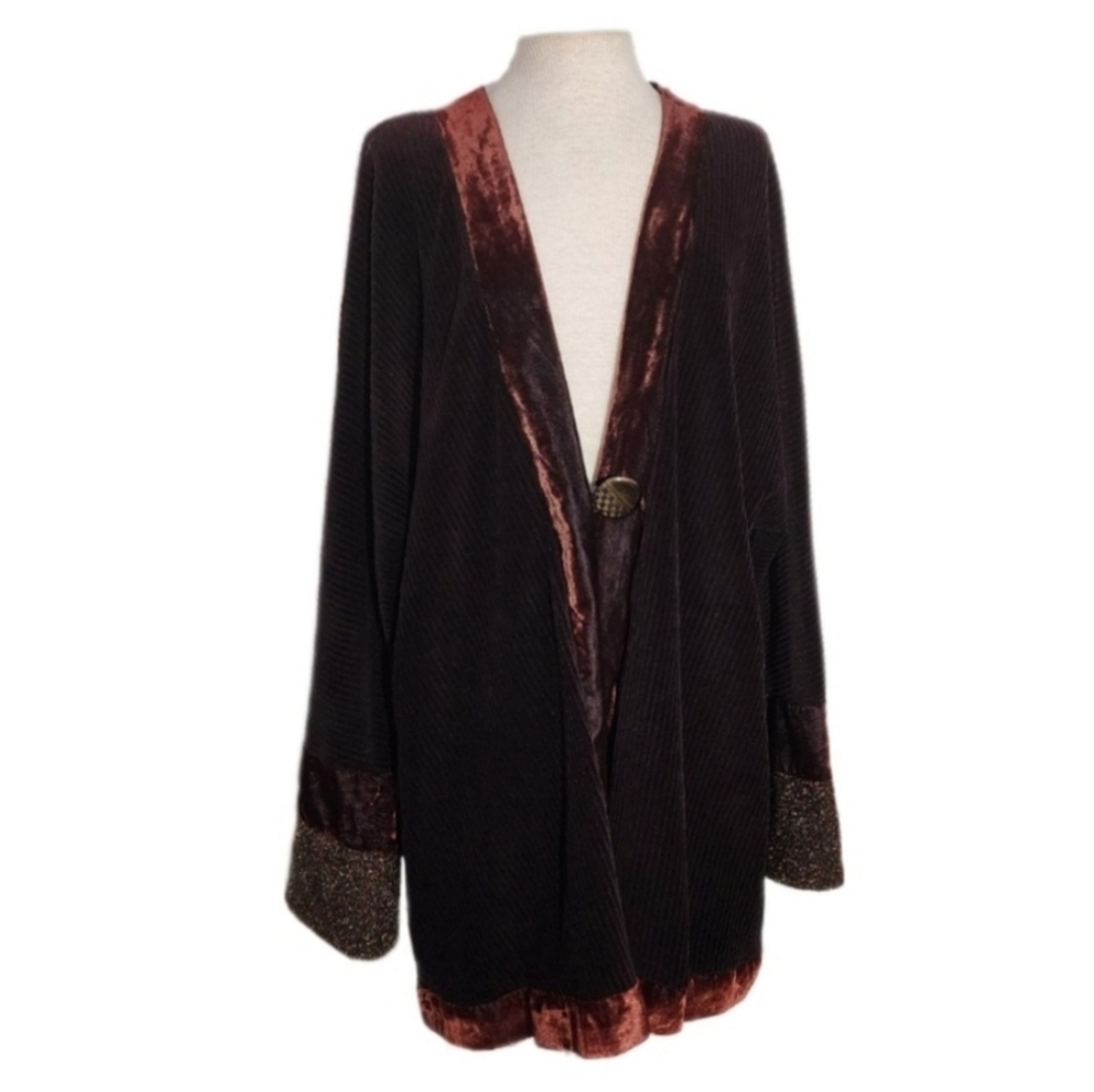 Inner Designs Coat Vintage Opera 1980s Chocolate Brown Size XL - Picture 15 of 15